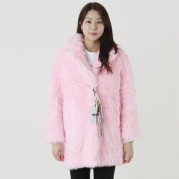 MSGM 3341MDC12 페이크퍼 여성코트(핑크) 68327264