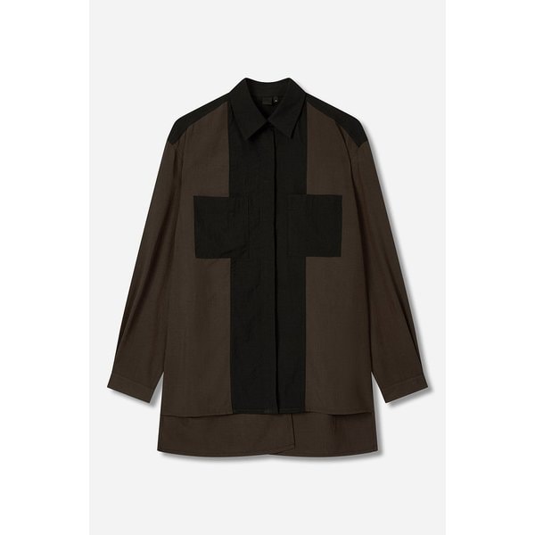 여 컬러 블록 셔츠 J916202509071