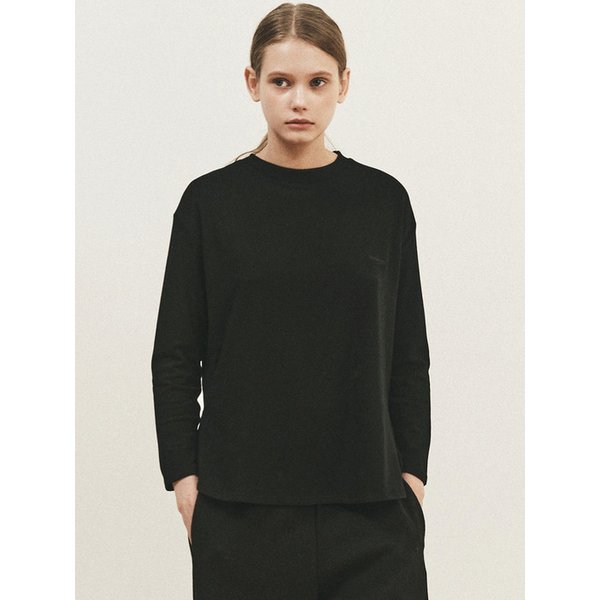 WARM LAYERED LONG SLEEVE TSHIRT_BLACK
