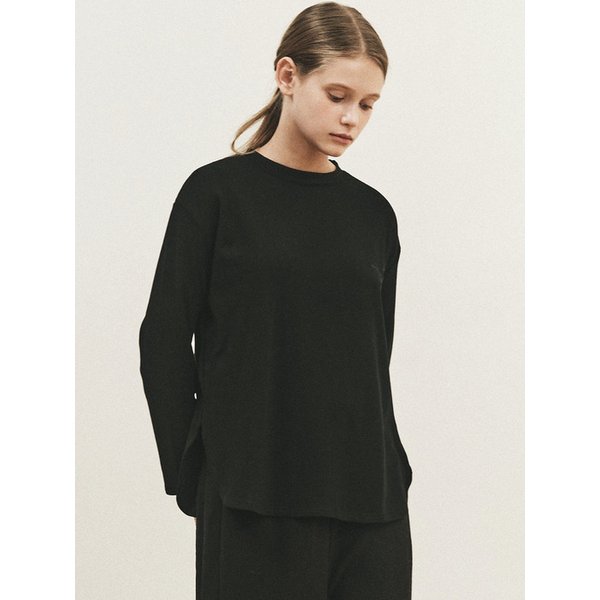 WARM LAYERED LONG SLEEVE TSHIRT_BLACK
