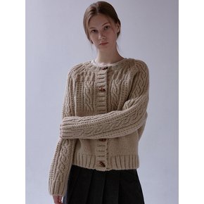 Duffle cable cardigan (beige)