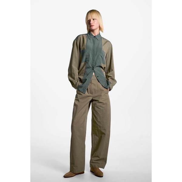 여 컬러 블록 셔츠 J916202509011