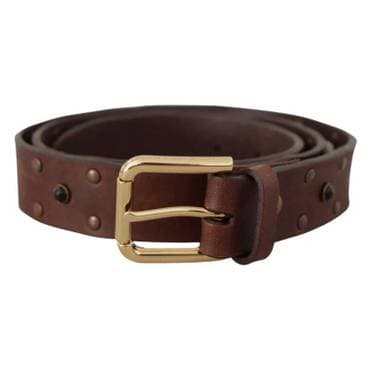 이스퀘어 4812745 Dolce  Gabbana Elegant Leather Belt with Metal Mens Buckle