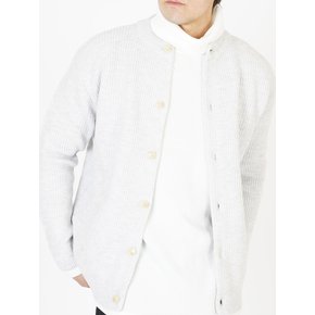 Hazzy Wool Round-neck Cardigan (Melange)