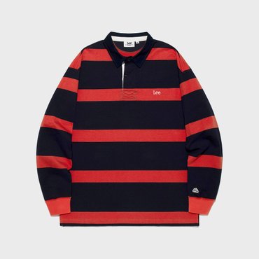 LEE 스트라이프 럭비 티셔츠 네이비 LE2501LT03NA