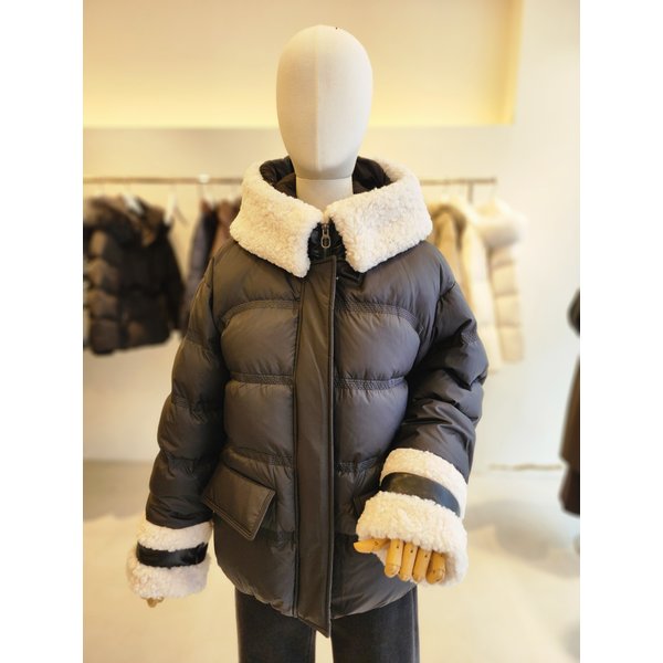 [여주점] [JJ 지고트] 여성 구스다운 레더 후드 점퍼 GRBA2PD321