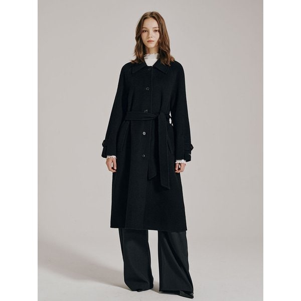 앙고라 핸드메이드 라글란 코트 - 블랙 / Angora Handmade Raglan Coat - Black