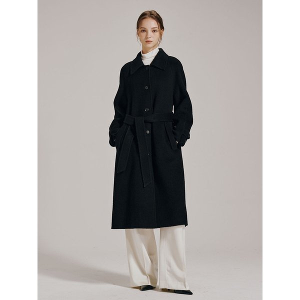 앙고라 핸드메이드 라글란 코트 - 블랙 / Angora Handmade Raglan Coat - Black