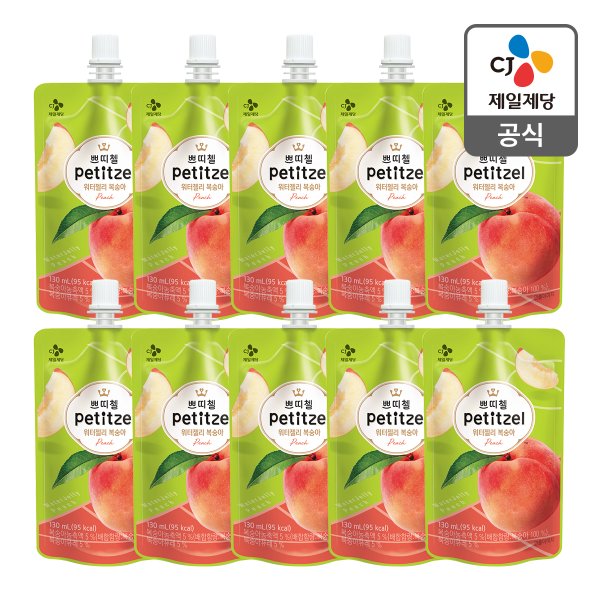 [본사배송] 쁘띠첼 워터젤리 복숭아 130ml X 10개