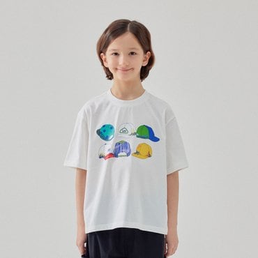 Lee Kids 루즈핏 볼캡 반팔티 화이트 LK2502ST19WH