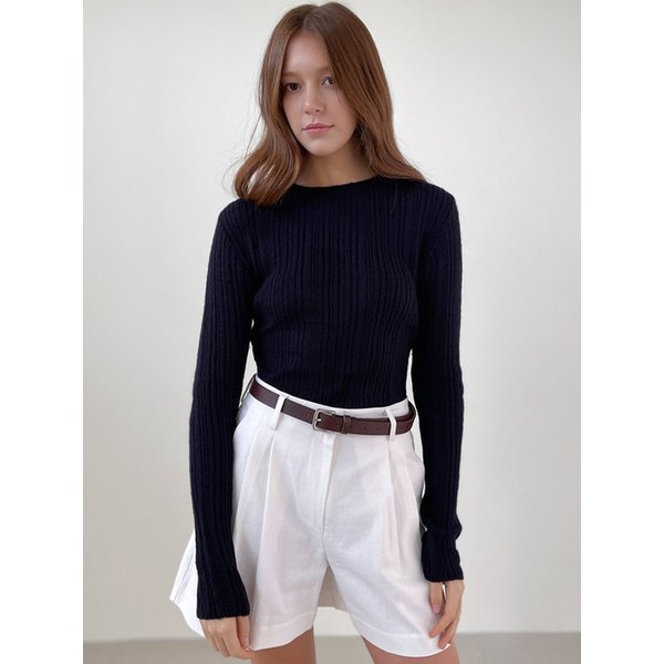 Mohair Ribbed Knit_Dark Navy