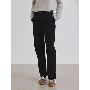 Corduroy belted straight pants_BLACK