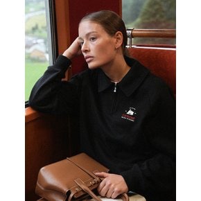 DUR COLLAR ZIP UP SWEAT SHIRT (BLACK)