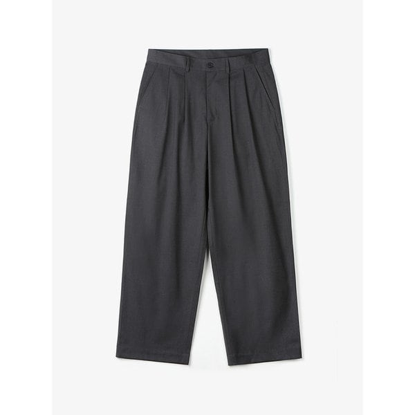 울 투턱 와이드 슬랙스 그레이