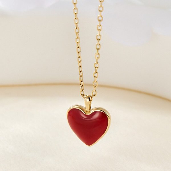 [비앤비골드] 14K 레드 하트 에나멜 펜던트 L JAP41842