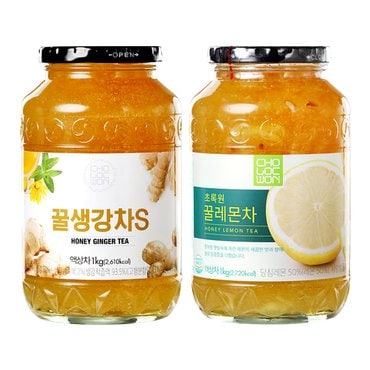  초록원 꿀생강차S 1kg+꿀레몬차 1kg