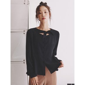 Petite Bowtie Blouse_black