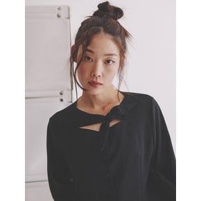 Petite Bowtie Blouse_black