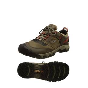 4686178 Keen Mens Ridge Flex Waterproof Hiking Shoes In Timberwolf/ketchup