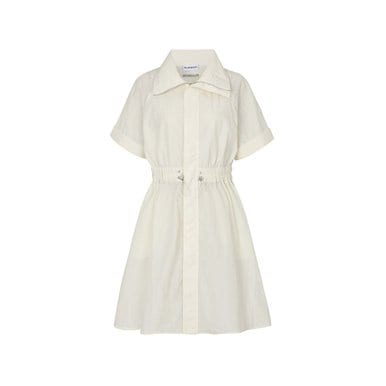 NYLON WOVEN COAT DRESS_Ivory