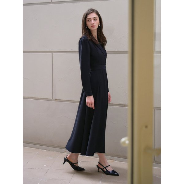 SHAWL COLLAR DRESS BLACK 숄 카라 드레스 블랙