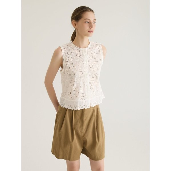 LINEN BLEND BERMUDA TWO-TUCK SHORTS - CAMEL