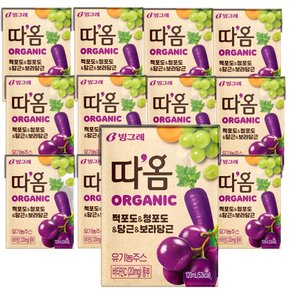 따옴 오가닉 주스 따옴 적포도 & 청포도 & 당근 & 보라당근 120ml(12팩) 유기농주스