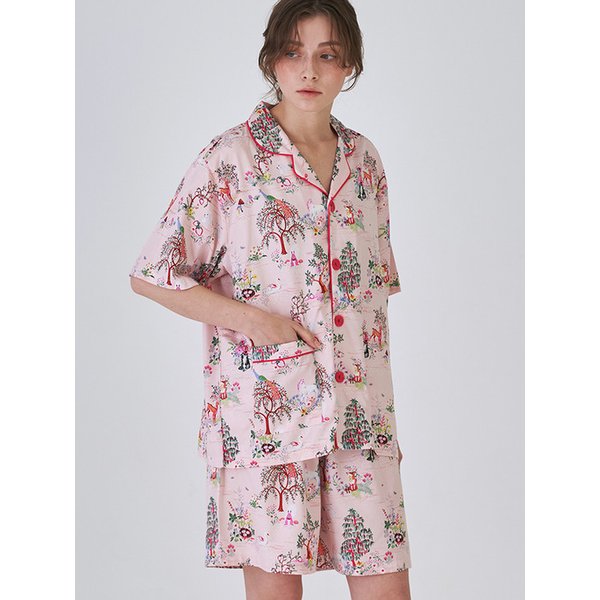 텐셀 모달 판타지가든 반팔 세트 여성 커플 잠옷