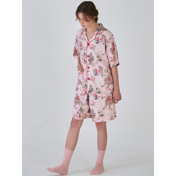 텐셀 모달 판타지가든 반팔 세트 여성 커플 잠옷