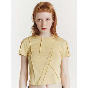 Disordered Pintuck T-Shirt (Yellow)