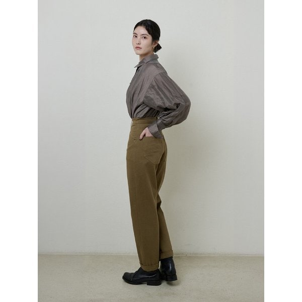 TAPERED CABRA PANTS khaki brown