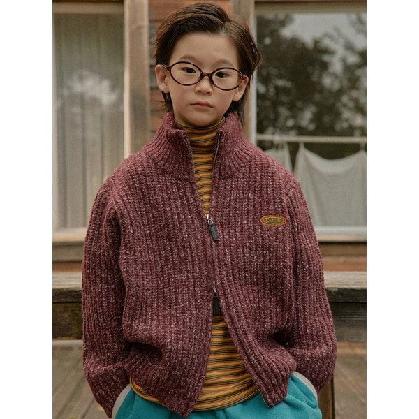 부클 니트 집업 (S-JL)