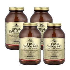 오메가3 1300mg 3-6-9 피쉬,아마씨오일,보리지오일 복합체 120소프트젤 4통