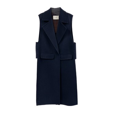 에이리프 Handmade side slit wool vest_NAVY