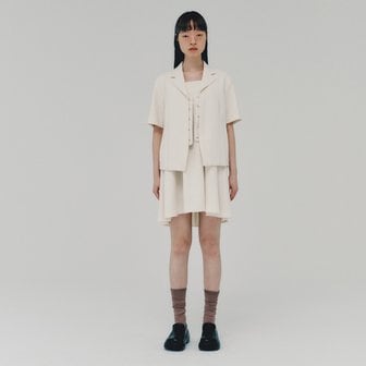 ahwe Linen-Like Vest Jacket_CREAM