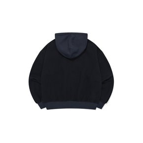 Garment dyed hooded zip-up / Pigment navy