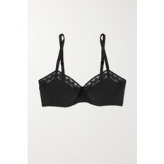 Justine Mesh-trimmed Stretch-jersey Underwired Bra 블랙