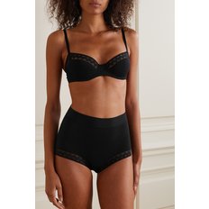 Justine Mesh-trimmed Stretch-jersey Underwired Bra 블랙