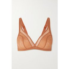 Stretch-tulle Soft Cup Bra 탠 브라운