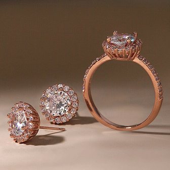 루브르파리 14k G.F 엘리제 크리스탈 귀걸이/목걸이/반지SET0154