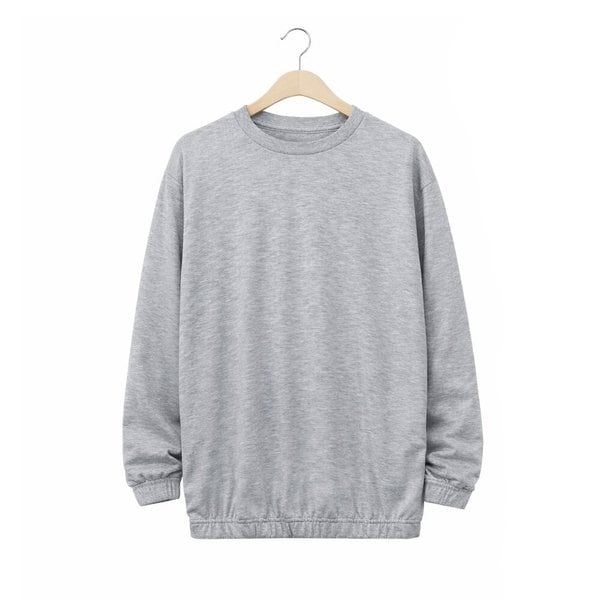 남성 그레이 라운드 티셔츠 데일리 시보리 상의 단품 간절기