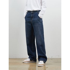 DENIM WIDE SELVEDGE ROLL UP PANTS DARK BLUE