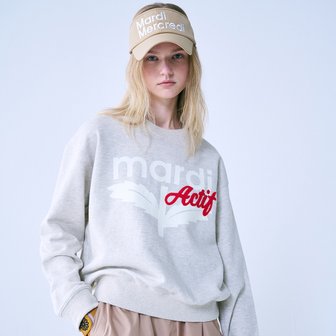 Mardi Mercredi Actif [마르디메크르디악티프]SWEATSHIRT ACTIF BLOOMMARDI_OATMEAL RED/AFK31SPO001OTRD