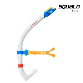 SQUALO 센터스노클3 SE-03 드라이탑 장착 수영 강습용 훈련 연습용품 화이트블루