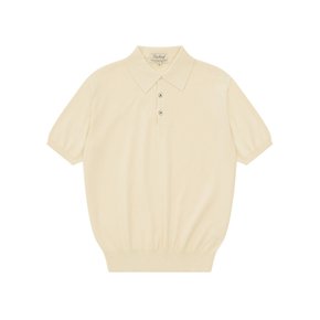 Essential Short Sleeve Polo Knit (Ecru)