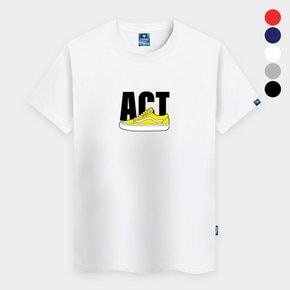 액트 라운드 반팔티 남녀공용 빅사이즈 S~4XL 박스티 면티 커플티 단체티 티셔츠