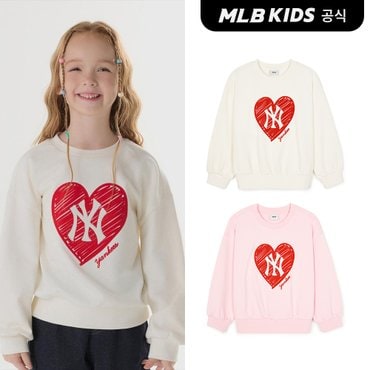 MLB키즈 (공식)24FW 하트 여아 크레용 맨투맨 (2color) 7FMTH0344