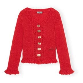 RED MO하이R CARDIGAN K1919 474 레드 모헤어 가디건