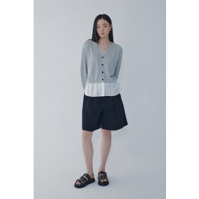 우븐 패치 브이넥 니트 가디건 7156350007171