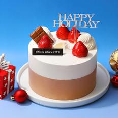 파리바게뜨 크리스마스 초코바닐라 마블쉬폰 케이크(데코픽 포함)